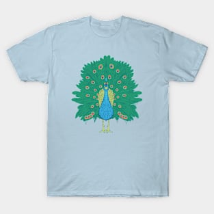 Vintage Peacock Illustration T-Shirt